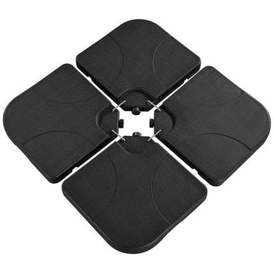 Yaheetech - Lot de 4 Dalles carrées de Parasol Lestage Pieds Base pour Parasol déporté avec Poignée 50 × 50 × 7,5 cm Noir