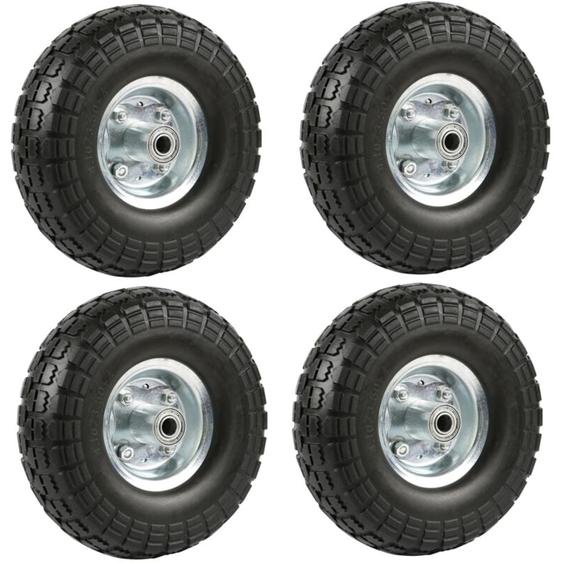 Yaheetech - Lot de 4pcs Roue Increvable Remorque pour Diable Brouette Chariot Jante en Acier 255 mm