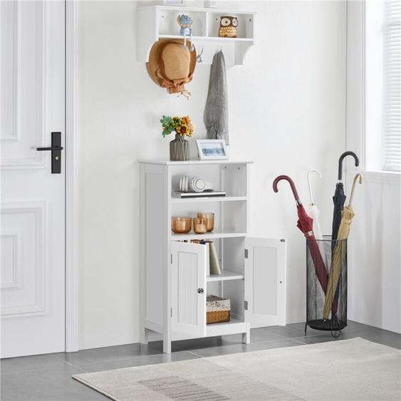 Yaheetech - Meuble de Salle de Bain, Meuble de Rangement, 2 Étagères, Armoire Planche Réglable en Hauteur, Salon, Cuisine, Couloir, Profond 50 x 30 x