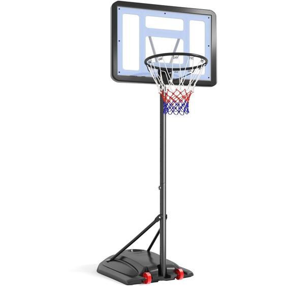 Yaheetech - Panier de Basket Ball sur Pied Portable Hauteur Réglable 219-279 cm 6 Niveaux à Roulettes
