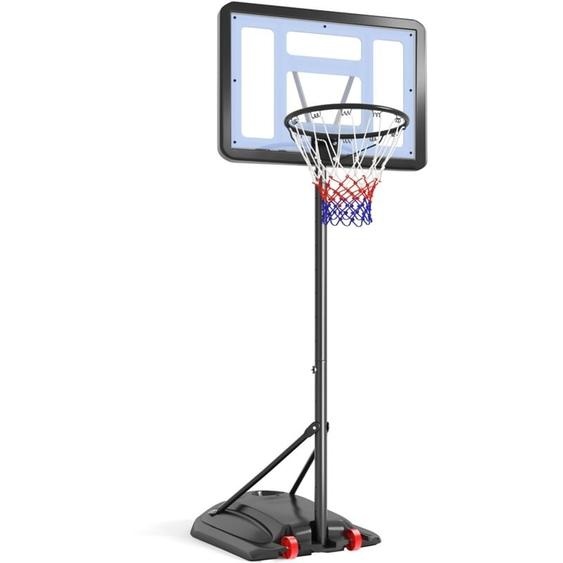 Yaheetech - Panier de Basket Ball sur Pied Portable Hauteur Réglable 219-279 cm 6 Niveaux à Roulettes