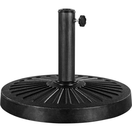 Yaheetech Pied de Parasol Rond 14 kg Socle de Parasol en Résine et Métal Ø46x34 cm Accessoire dextérieur pour Terrasse Piscine Patio Jardin