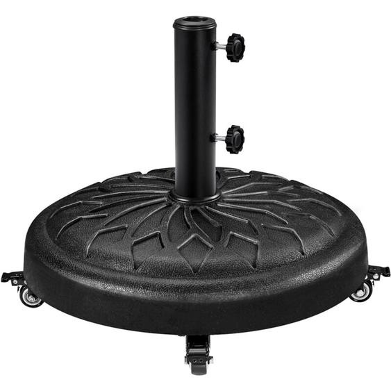 Yaheetech - Pied de Parasol Rond à roulettes 24,72 kg,Base de Parasol Standard en Résine pour Mât de ø 38 mm/48 mm/57mm du Parasol, Patio Jardin