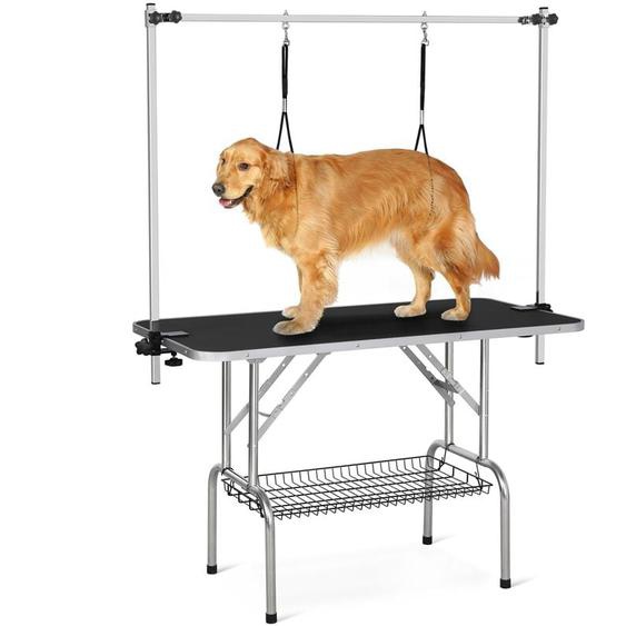 Table de Toilettage Pliante pour Animal Table de Beauté Régable avec Surface Antidérapante 118 x 60.9 x 177 cm - Yaheetech