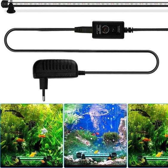 Yakimz 62cm LED Aquarium Tortues Clair de Lune Eclairage Mollusques Poissons deau douce RGB