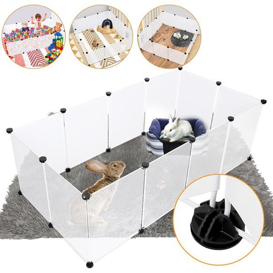 Yakimz Cage pour petits animaux Enclos DIY Parc plastique Grille 12 pièces 35x45 cm