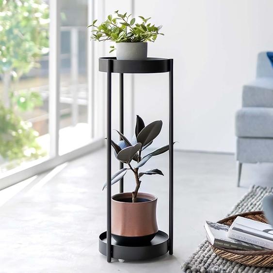Yamazaki Tower Support pour plantes Table dappoint en métal noir