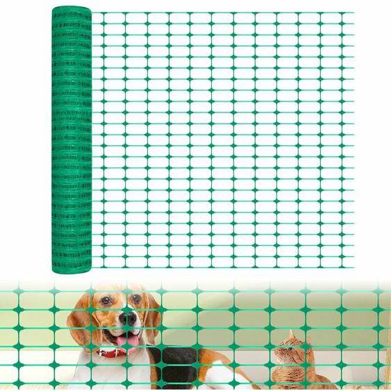 YARDIN Clôture de Clôture de Protection en Plastique, Clôture Mobile, Filet de Délimitation Flexible pour Poules, 1 rouleau de 1 x 30 m Vert