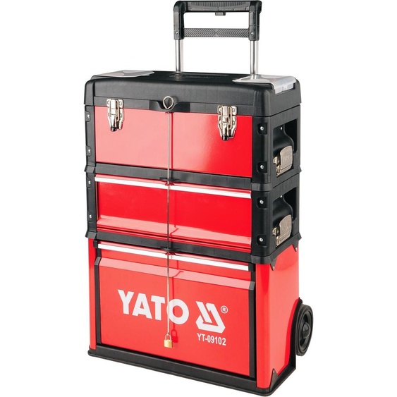 Yato YT-09102 Mallette pour petites pièces et outils de Aluminium, métal, plastique Noir, rouge