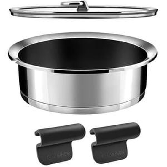 Ycône - Sauteuse revêtue 24 cm avec anses et couvercle