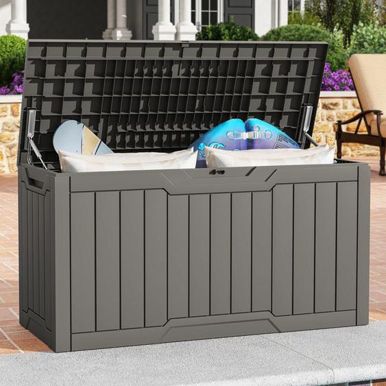YITAHOME Coffre de Jardin - Rangement dExtérieure - en Résine - Taupe - pour Terrasse Balcon