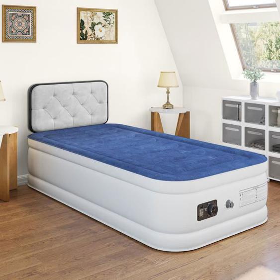 YITAHOME Matelas Gonflable, Lit Gonflable Electrique avec Gonfleur Intégré, Sac de Rangement, 191 x 99 x 46cm, 1 personne, Bleu