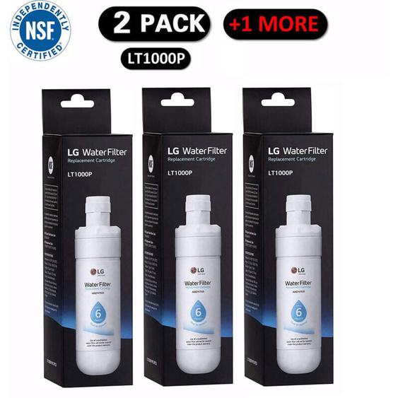 Ymyny Lot de 3 LT1000P2 Filtre à eau de rechange pour réfrigérateur 6 mois/200 gallons, blanc.