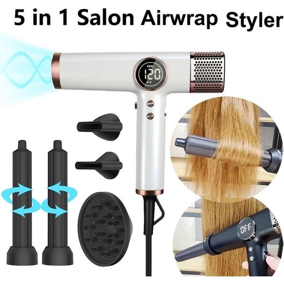 YOOSilk 110000 Sèche-cheveux professionnel RPM, sans balais, Ions négatifs, 1800W, puissant, à faible bruit, 5 en 1, pour Salon de coiffure, Airwrap Styler