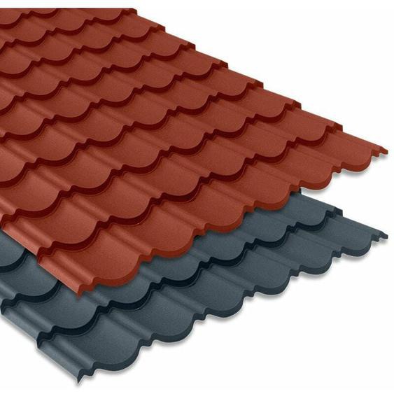 Tôle imitation tuile emboîtable bacacier Tuile r Originale® - Coloris Brun mat - Dimension 2070 x 934 mm - 1.80 m²