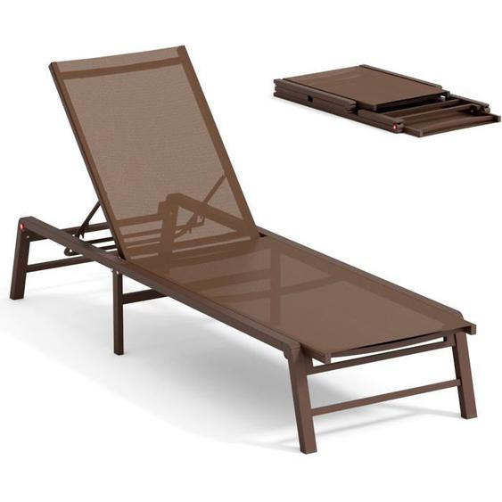 YSFMODE-Chaise Longue En Aluminium Pour LExtérieurChaise Longue Pliable Pour Le PatioÀ Monter Soi-MêmeChaise Longue Pour La Pi
