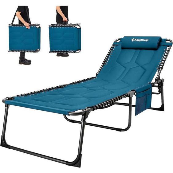 YSFMODE-Xl Bain De Soleil En Coton Épais 5 Positions Réglable Chaise Longue Inclinable Pliable Avec Oreiller Rembourré Charge Max