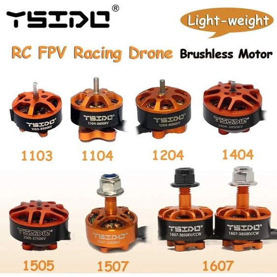 YSIDO Moteur sans balais léger 1103 1104 1204 1303 1404 1505 1507 1604 1607 pour Drone de course RC FPV, quadrirotor RC, mise à niveau RC à monter soi-même