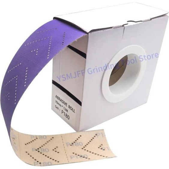 YSMJFF Rouleau de feuille abrasive en céramique 70 mm x 12 M, rouleau abrasif à motifs multi-trous pour automobile, retrait de revêtement, ponçage du bois et du métal