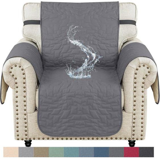 Ystyle Housse De Canapé 1 Place, Housse Fauteuil Anti Poils Animaux, Protection Canape Universelle, Gris Clair
