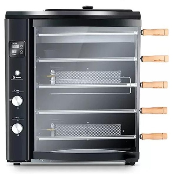 YunlinLi Barbecue portable à gaz à cinq fourches, machine à griller dextérieur, four à gaz domestique avec rotation automatique