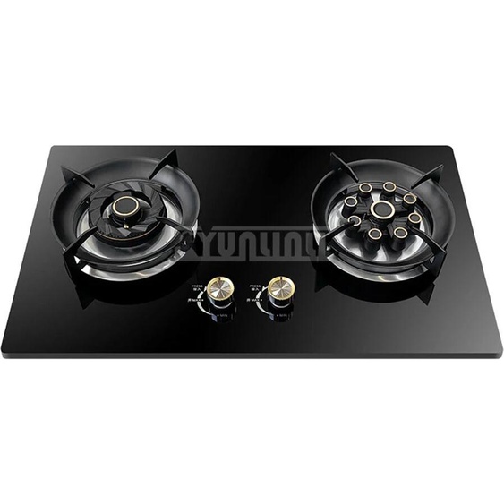 YunlinLi Cuisinière à gaz à économie dénergie, brûleur à gaz naturel liquéfié, cuisine domestique, Double table de cuisson intégrée