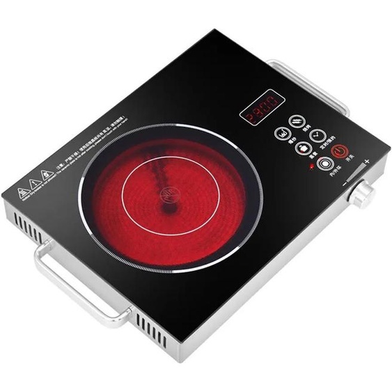 YunlinLi Cuisinière électrique en acier inoxydable, plaque de cuisson en céramique, cuisinière à convection domestique, haute puissance, expiration de la cuisinière à induction, 3000W