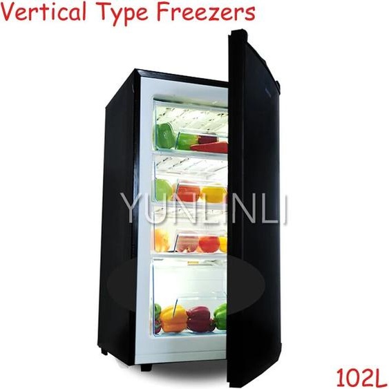 YunlinLi Réfrigérateur-congélateur de Type Vertical 102L, réfrigérateur Commercial/domestique avec congélateur à tiroir à congélation rapide de grande capacité