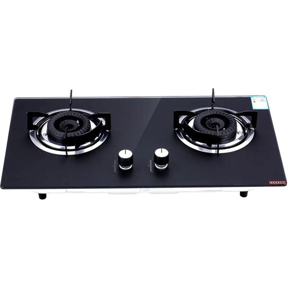 YunlinLi Table de cuisson domestique à Double cuisinière, cuisinière à gaz intégrée, brûleur à Double usage, gaz liquéfié en verre trempé