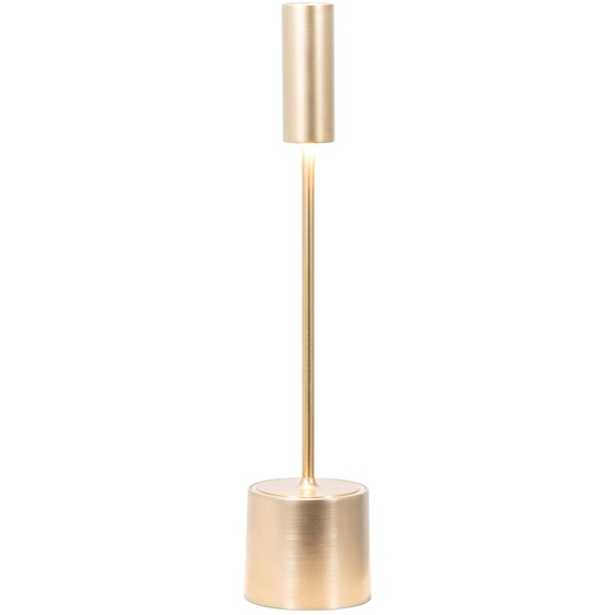 Zafferano - Lampe De Table Led Rechargeable Carolina Avec Variateur - Usage Intérieur/Extérieur - Laiton Brossé