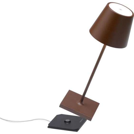 Lampe de table LED Poldina Pro Mini Corten, rechargeable et dimmable avec une autonomie allant jusquà 12 heures