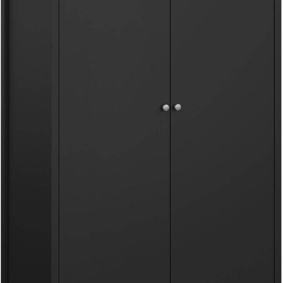 Zagabria - Armoire 2 Portes, 102x199h cm Noir, Porte-manteaux