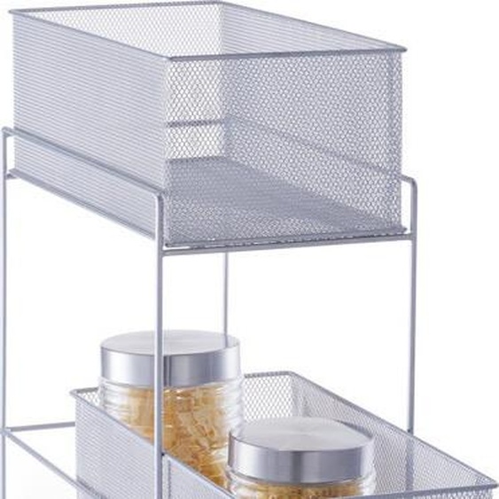 Zeller Étagère à étages 2 paniers Étagère de rangement Panier de rangement