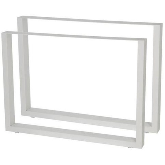 Zelsius Chemins de table en métal (2 pièces) | 100 x 72 cm | gris clair | Pieds de table de style industriel