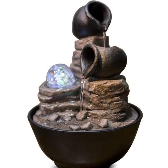 ZEN LIGHT Fontaine LED dintérieur nature Verso - Marron