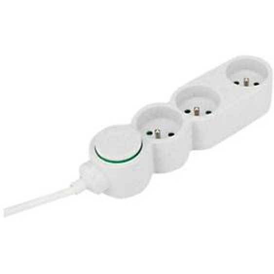 Zenitech Bloc multiprises 3 prises 16A - Câble 1,5 m - Blanc