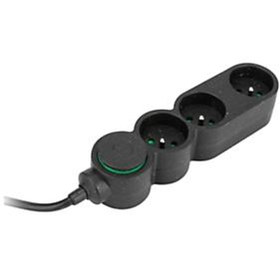 Zenitech Bloc multiprises 3 prises 16A - Câble 1,5 m - Noir