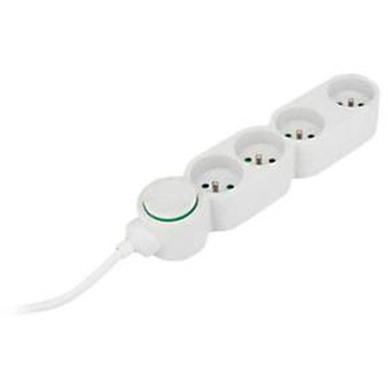 Zenitech Bloc multiprises 4 prises 16A - Câble 1,5 m - Blanc
