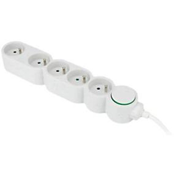 Zenitech Bloc multiprises 5 prises 16A - Câble 1,5 m - Blanc