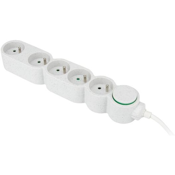 Zenitech Bloc multiprises 5 prises 16A - Câble 1,5 m - Blanc