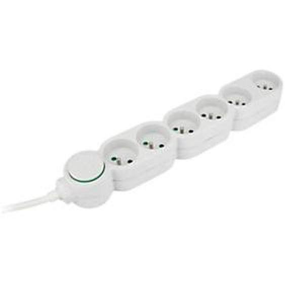 Zenitech Bloc multiprises 6 prises 16A - Câble 1,5 m - Blanc