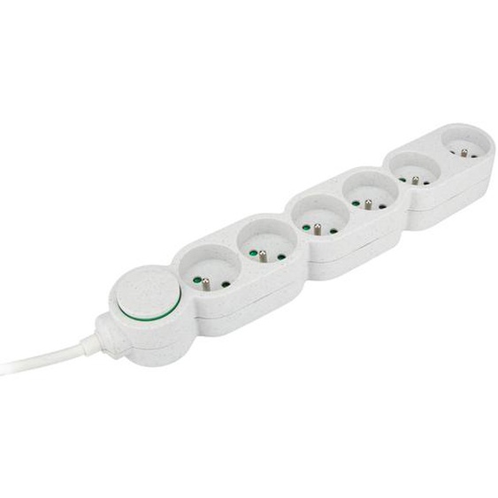 Zenitech Bloc multiprises 6 prises 16A - Câble 1,5 m - Blanc