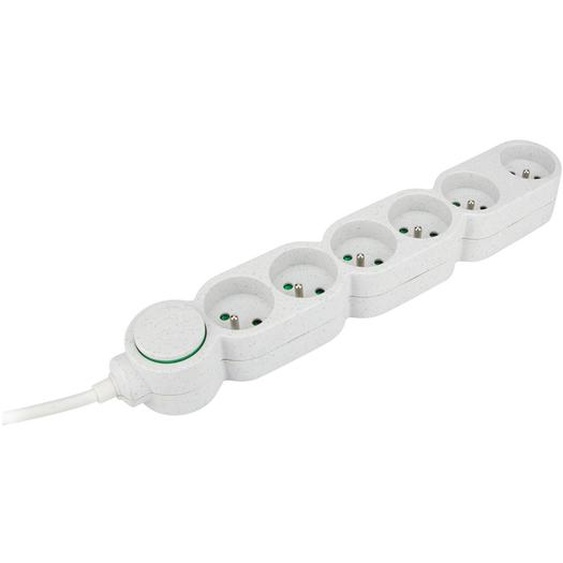 Zenitech Bloc multiprises 6 prises 16A - Câble 1,5 m - Blanc