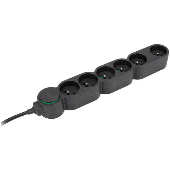 Zenitech Bloc multiprises 6 prises 16A - Câble 1,5 m - Noir