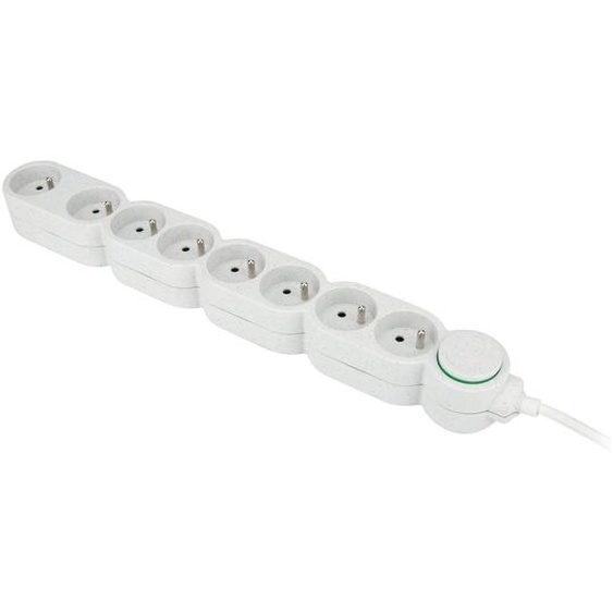 Zenitech Bloc multiprises 8 prises 16A - Câble 1,5 m - Blanc