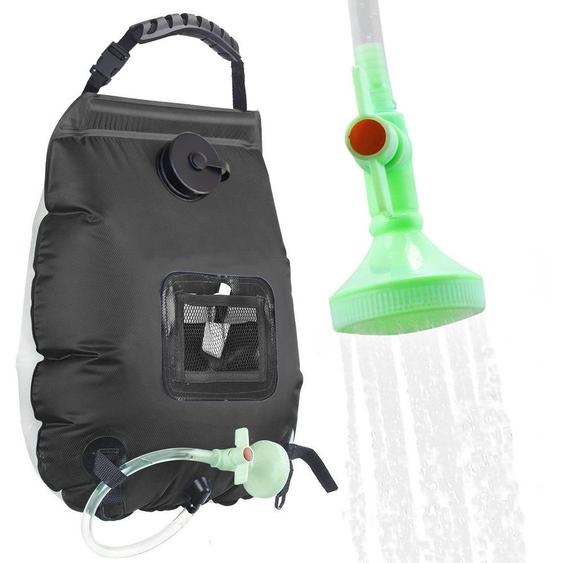 Zimilo 20 L - Sac de douche solaire de camping, sac de douche portable pour lextérieur, douche solaire avec indicateur de température, sac solaire pliable pour les voyages, vert