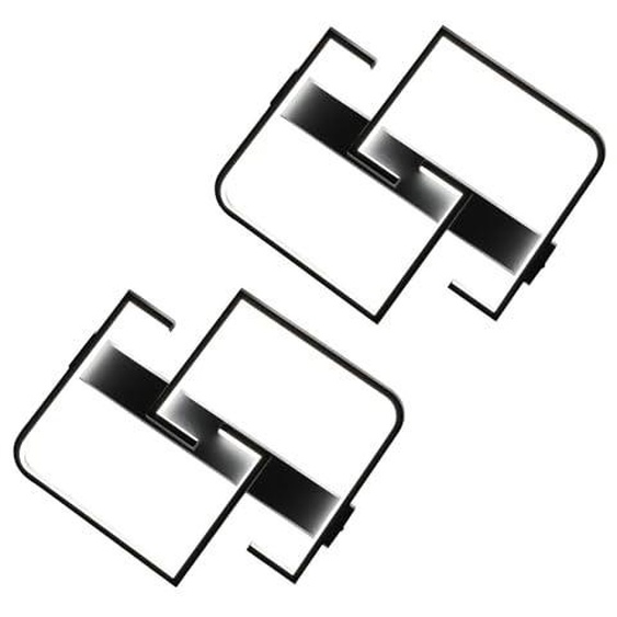 ZMH 2ERLED Plafonnier LED 35W noir lampe de salon à intensité variable avec télécommande pour chambre à coucher table à manger bureau couloir