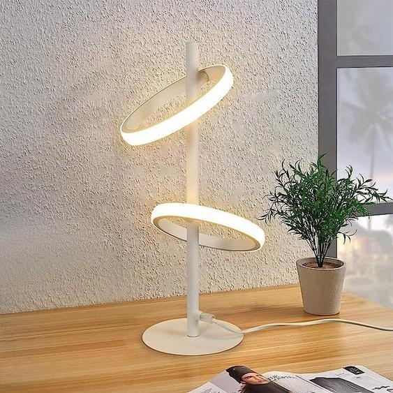 ZMH Lampe de table LED Blanc forme anneau Lampe de chevet Anneaux amovibles pivotants 13 W 3000 K Blanc chaud