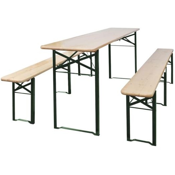 ZMH Table de bière avec 2 bancs Pliable 220 cm bois de sapin