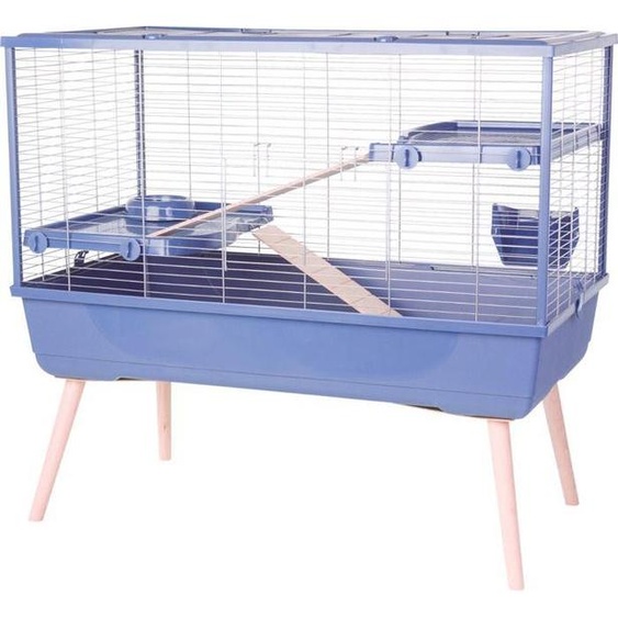 Cage Grillagée Lapin Rongeur Zolux NeoLife, 99 x 54 x 92 cm, 2 Étages, Bleu